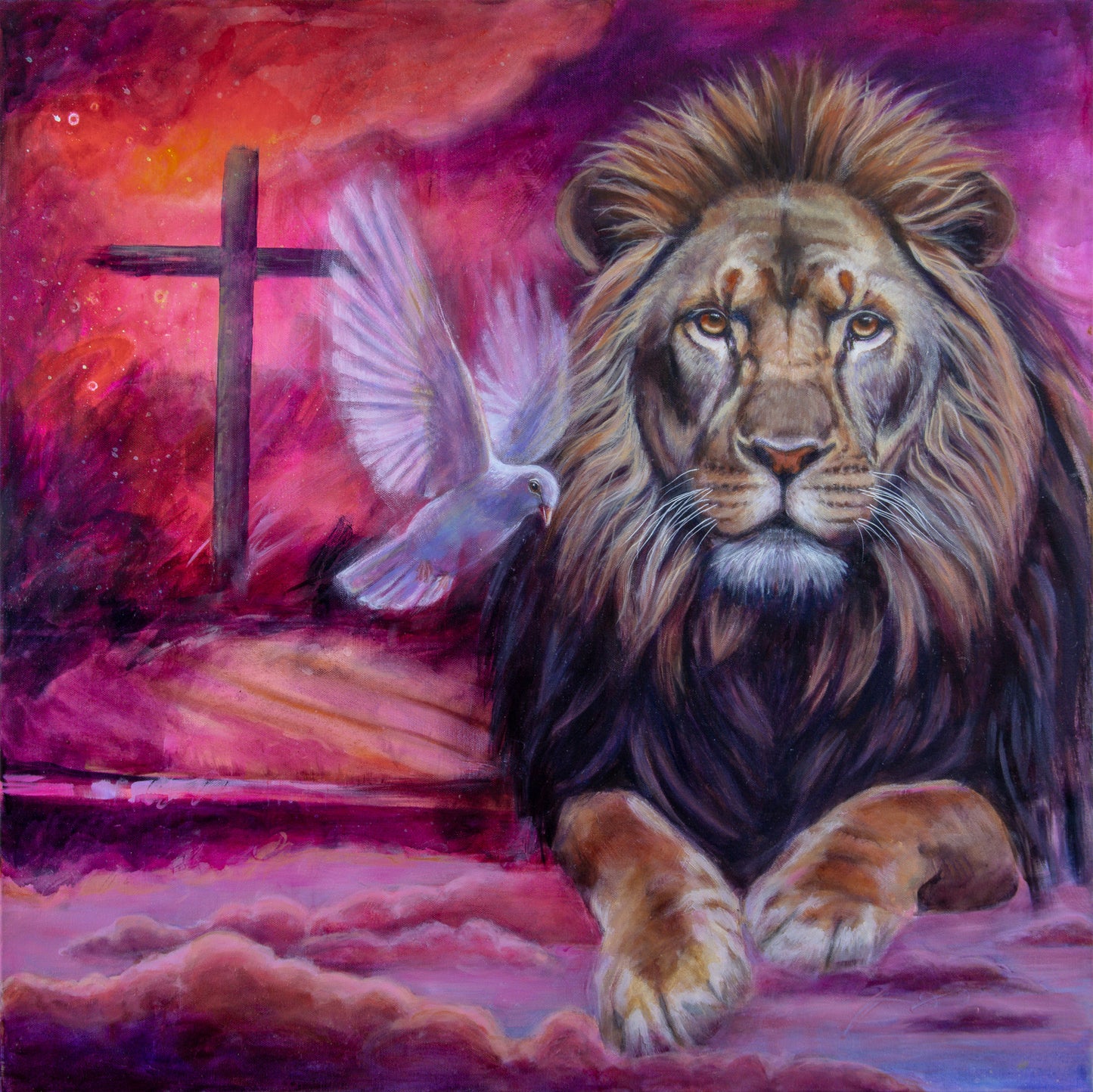 Seated with the Lion- Fine Art Print