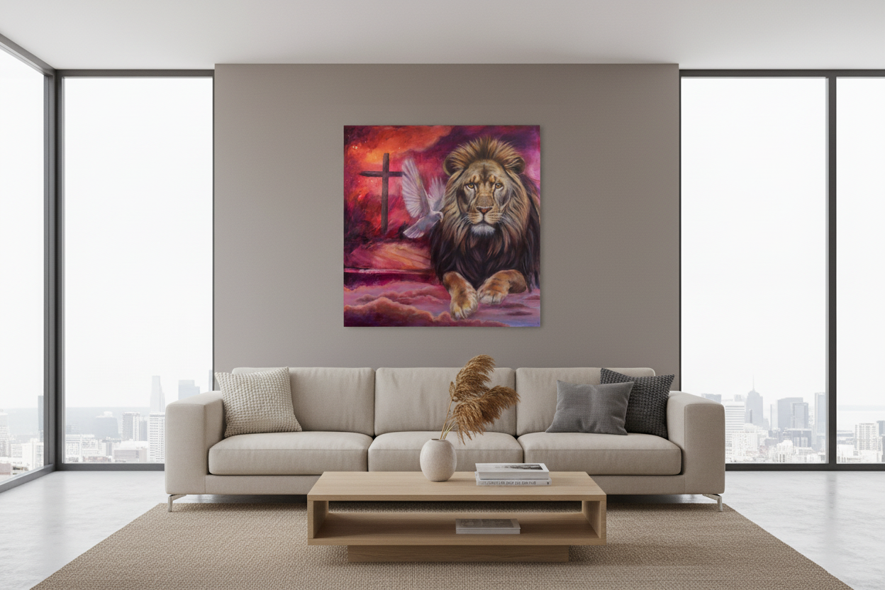 Heavenly Places Gallery Wrapped Canvas in Living Room
