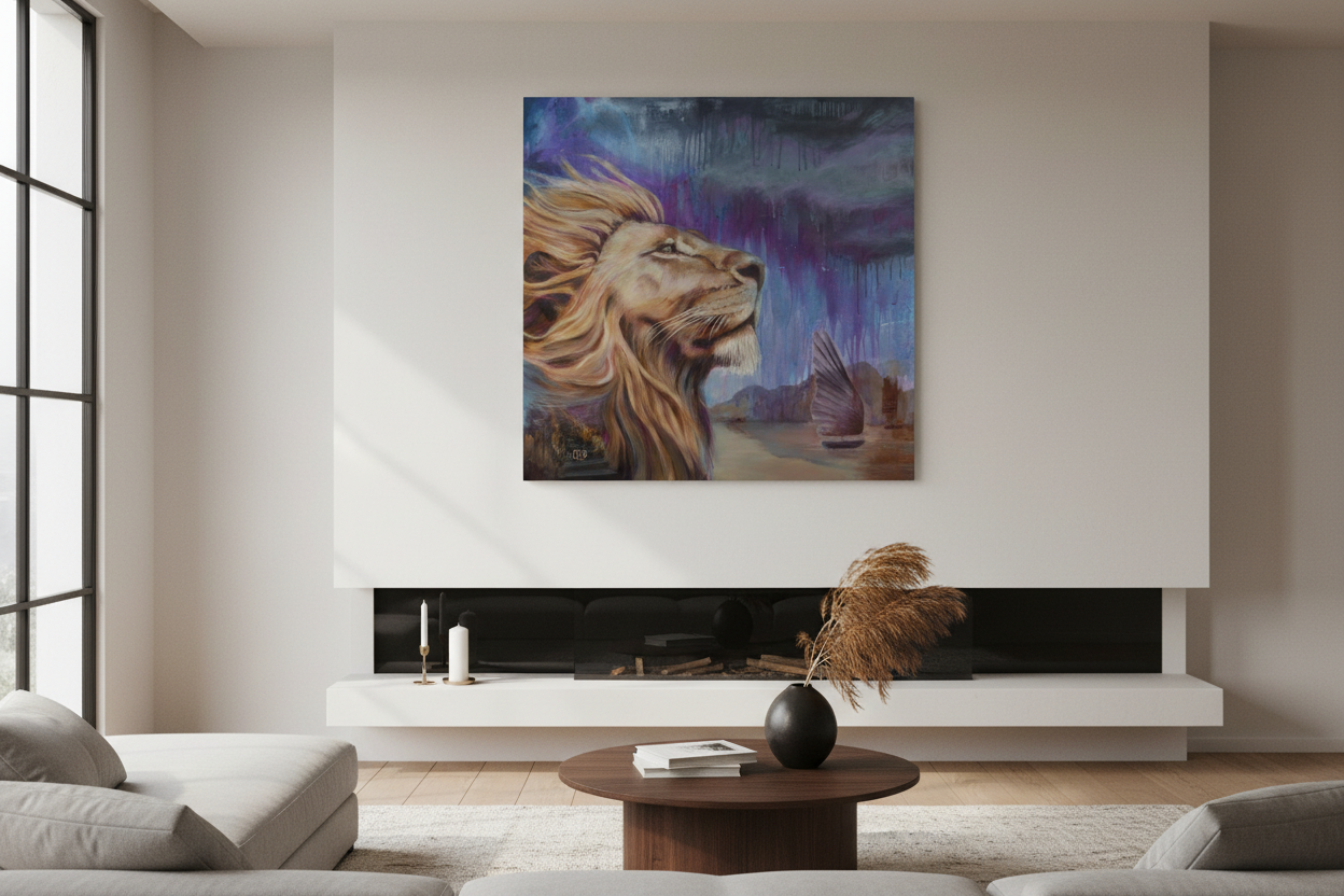 Rest Gallery Wrapped Canvas Above Fireplace