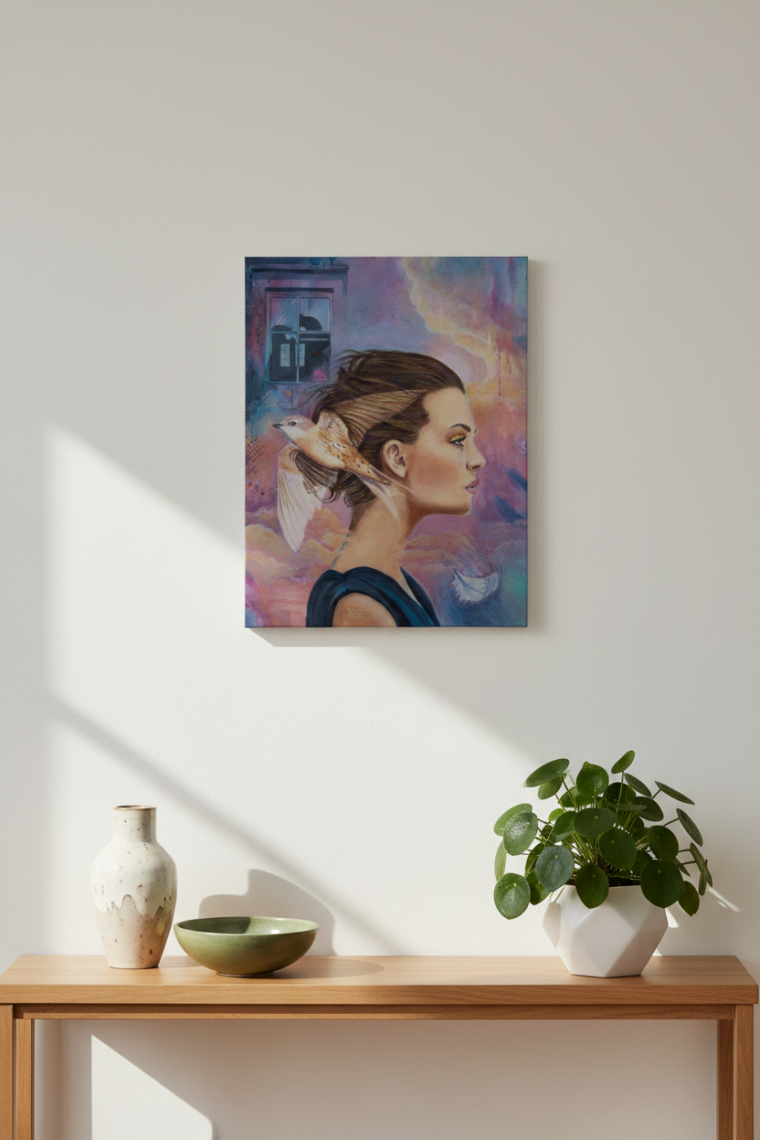 Set Free Above Side Table with Pottery and Plant